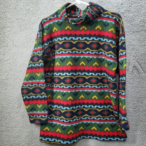 Matrix Sportswear Womens Top M Aztec Southwestern Fleece Vintage 90s Pullover - Thumbnail 2