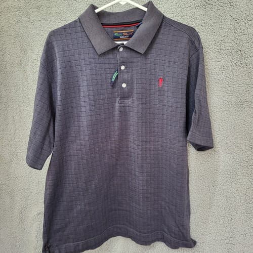 Payne Stewart Legacy Mens Golf Shirt Gray S 100% Cotton Small Check Classic Polo - Thumbnail 5