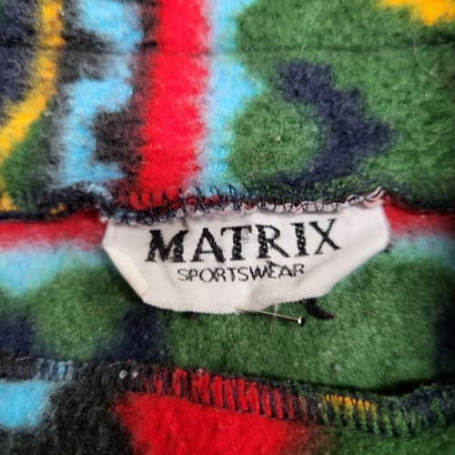 Matrix Sportswear Womens Top M Aztec Southwestern Fleece Vintage 90s Pullover - Thumbnail 5