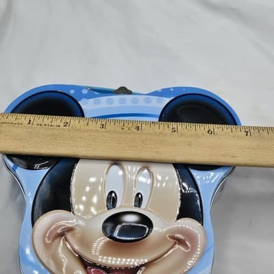 Vintage Disney Mickey Mouse Lunch Box Storage Tin Blue Perfect For Trinkets - Thumbnail 9