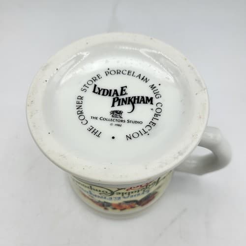 Lydia E Pinkham Vegetable Compound Mug Porcelain The Corner Store Japan VTG 82 - Thumbnail 8