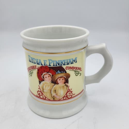 Lydia E Pinkham Vegetable Compound Mug Porcelain The Corner Store Japan VTG 82 - Thumbnail 2