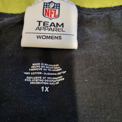 Pittsburgh Steelers Womens Shirt Black XL Cotton Roethlisberger 7 Bling NFL Logo - Thumbnail 5