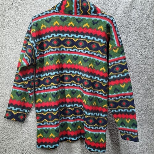 Matrix Sportswear Womens Top M Aztec Southwestern Fleece Vintage 90s Pullover - Thumbnail 3