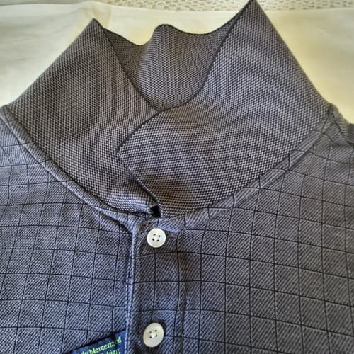 Payne Stewart Legacy Mens Golf Shirt Gray S 100% Cotton Small Check Classic Polo - Thumbnail 4