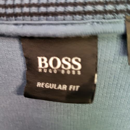 Hugo Boss Mens Sweater L Blue Cotton Hidden Snap Henley Pullover Mock Turtleneck - Thumbnail 10