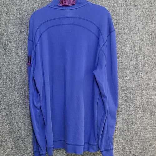 New York Giants Tommy Bahama Mens Sweater Blue 1/4 Zip Pima Cotton Red Logos - Thumbnail 2
