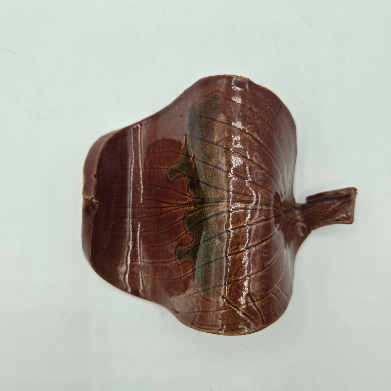 Studio Art Pottery Business Card Holder Leaf Design Stray Cat Studio Brown - Thumbnail 5