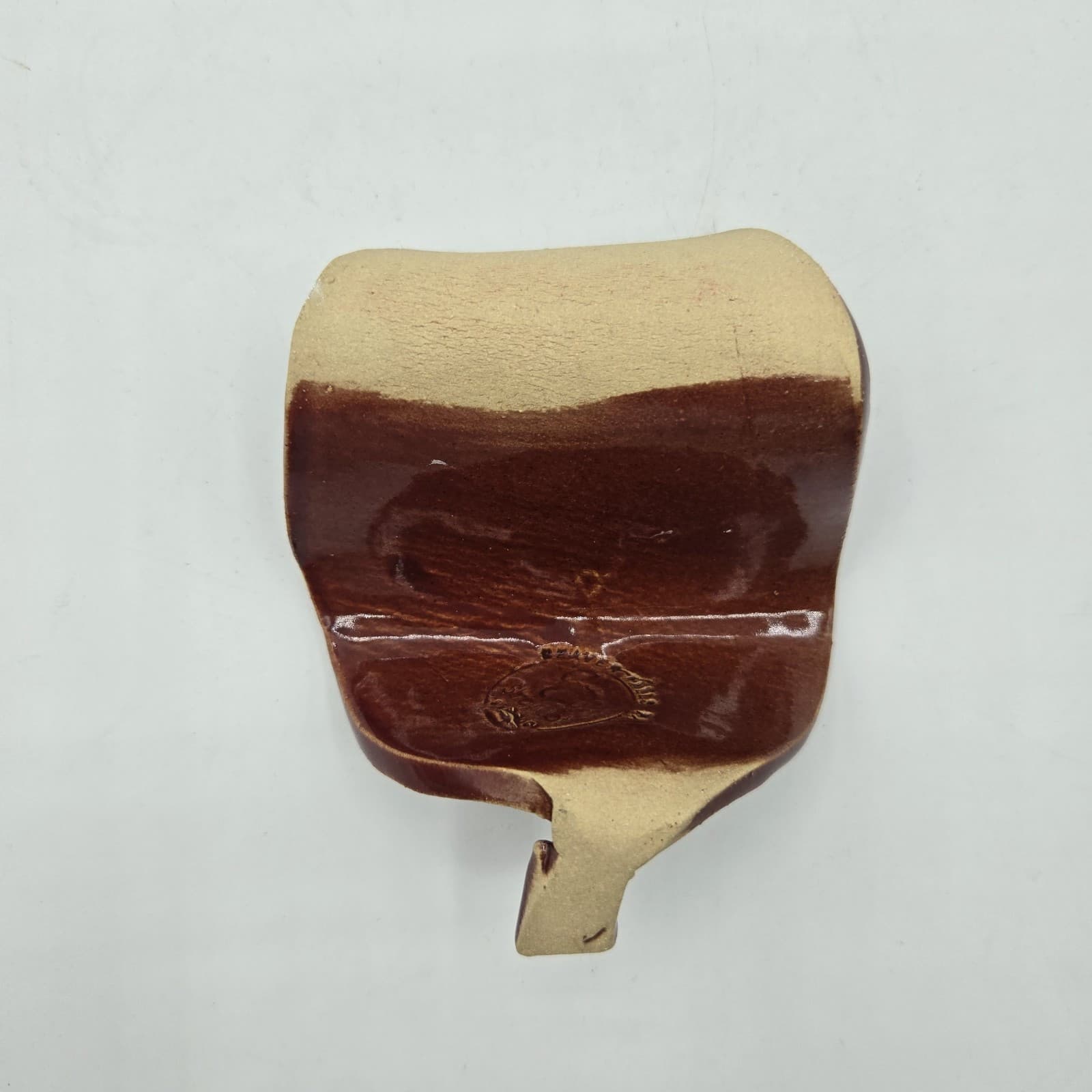 Studio Art Pottery Business Card Holder Leaf Design Stray Cat Studio Brown - Thumbnail 7