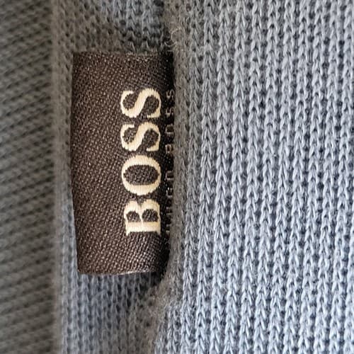 Hugo Boss Mens Sweater L Blue Cotton Hidden Snap Henley Pullover Mock Turtleneck - Thumbnail 15