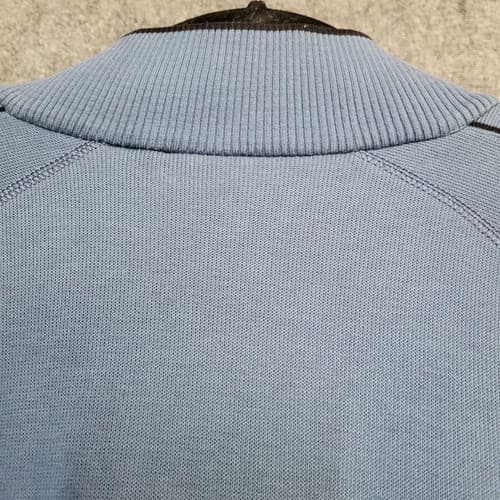 Hugo Boss Mens Sweater L Blue Cotton Hidden Snap Henley Pullover Mock Turtleneck - Thumbnail 5