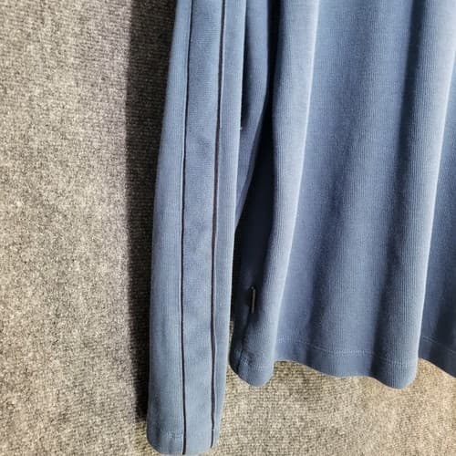 Hugo Boss Mens Sweater L Blue Cotton Hidden Snap Henley Pullover Mock Turtleneck - Thumbnail 7