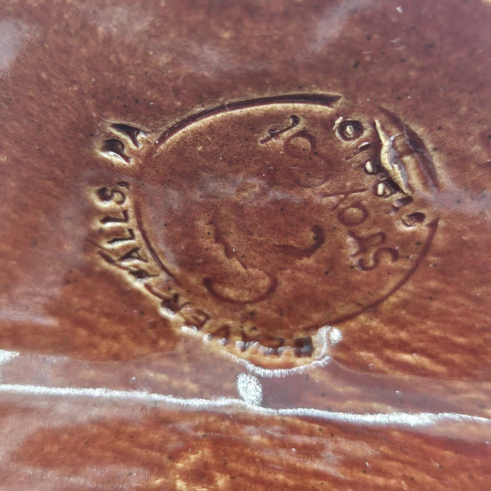 Studio Art Pottery Business Card Holder Leaf Design Stray Cat Studio Brown - Thumbnail 8