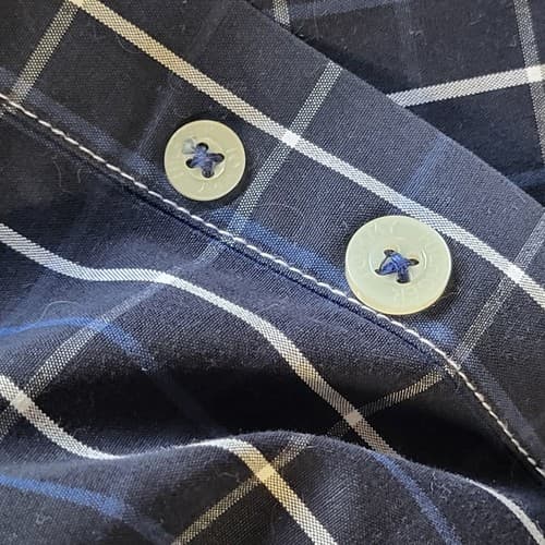 Tommy Hilfiger Mens Shirt Button Down XL Navy Black Multi-Print Check Cotton - Thumbnail 10