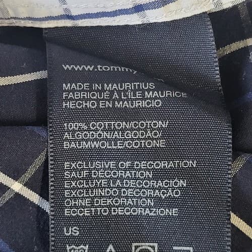Tommy Hilfiger Mens Shirt Button Down XL Navy Black Multi-Print Check Cotton - Thumbnail 12