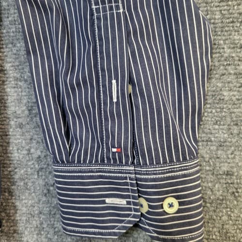 Tommy Hilfiger Mens Shirt Button Down XL Navy Black Multi-Print Check Cotton - Thumbnail 5