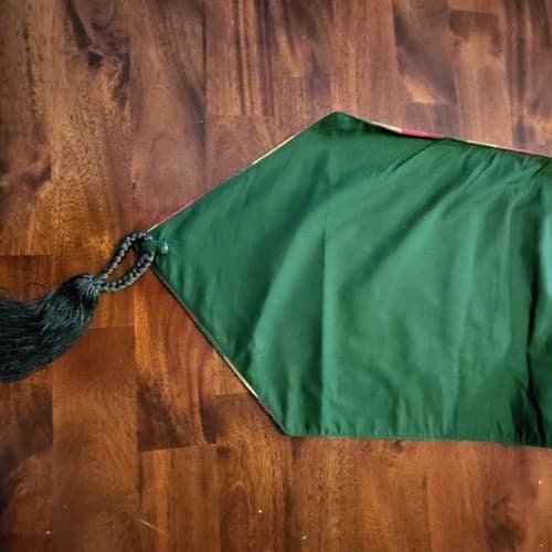 Christmas Pier 1 Long Runner Red Green Gold Velvet 14"x72" Striped Tassels - Thumbnail 9
