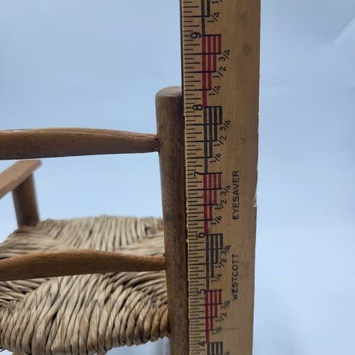 Handmade Wooden Rattan Rocking & Chair Brown Dollhouse Furniture Cottagecore - Thumbnail 14