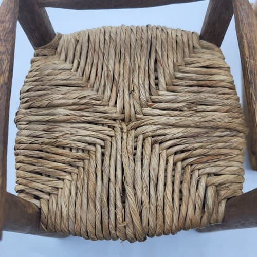 Handmade Wooden Rattan Rocking & Chair Brown Dollhouse Furniture Cottagecore - Thumbnail 8