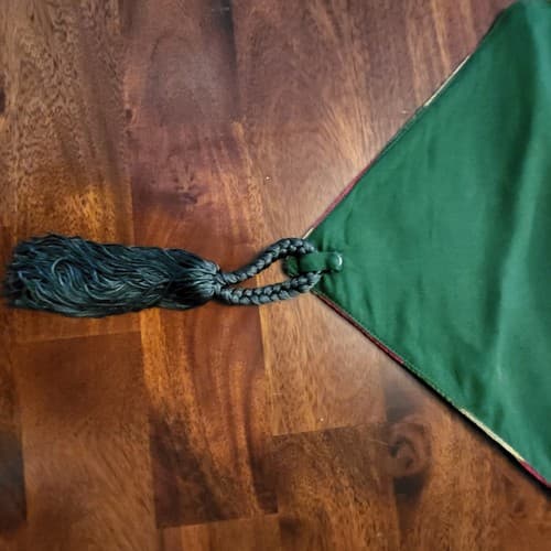 Christmas Pier 1 Long Runner Red Green Gold Velvet 14"x72" Striped Tassels - Thumbnail 7