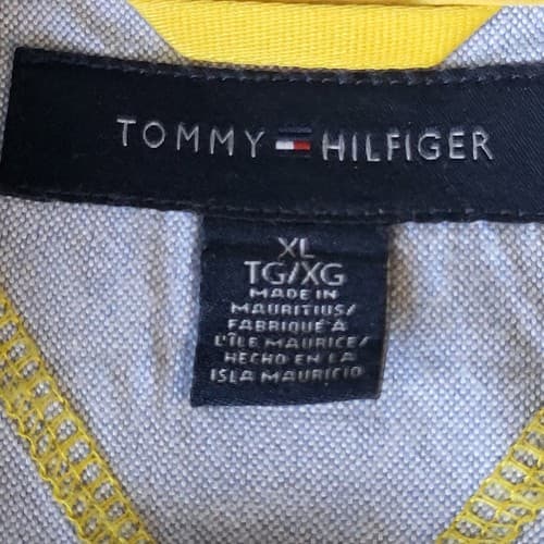 Tommy Hilfiger Mens Shirt Button Down XL Navy Black Multi-Print Check Cotton - Thumbnail 3