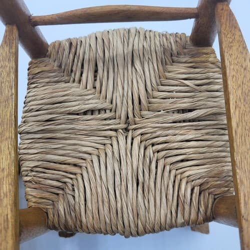 Handmade Wooden Rattan Rocking & Chair Brown Dollhouse Furniture Cottagecore - Thumbnail 9