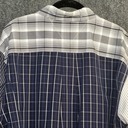Tommy Hilfiger Mens Shirt Button Down XL Navy Black Multi-Print Check Cotton - Thumbnail 4