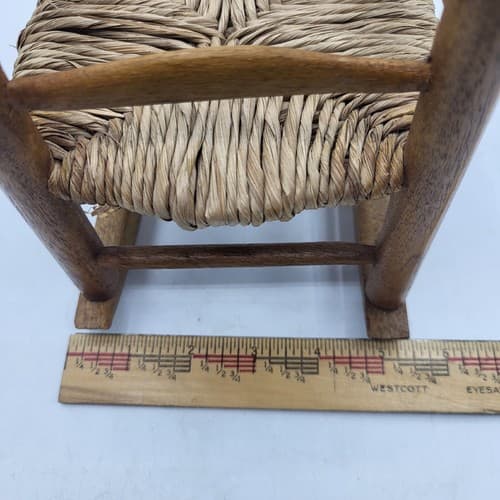 Handmade Wooden Rattan Rocking & Chair Brown Dollhouse Furniture Cottagecore - Thumbnail 13