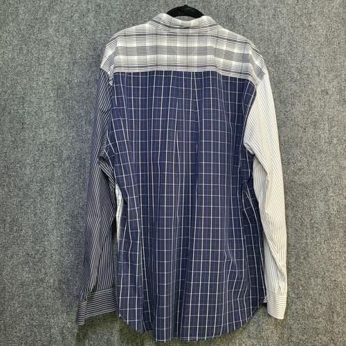 Tommy Hilfiger Mens Shirt Button Down XL Navy Black Multi-Print Check Cotton - Thumbnail 2