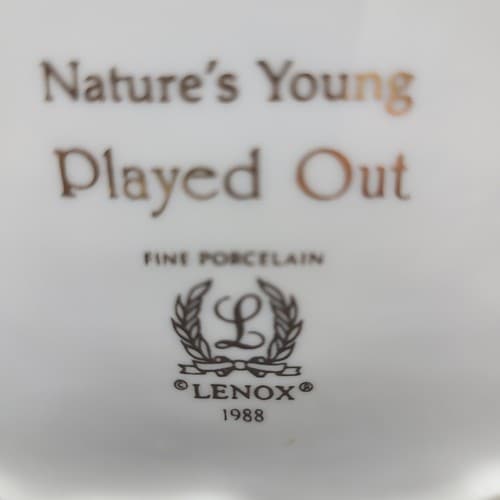 VTG Lenox Natures Young Played Out Cheetah Cubs Figurine Porcelain 1988 Family - Thumbnail 2