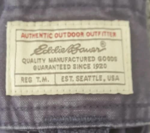 Eddie Bauer Mens Cargo Shorts Blue 35 Cotton Demin 6 Pockets Hiking Outdoor - Thumbnail 3