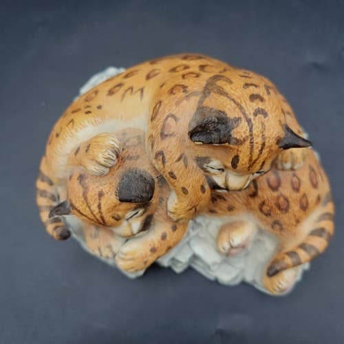 VTG Lenox Natures Young Played Out Cheetah Cubs Figurine Porcelain 1988 Family - Thumbnail 6