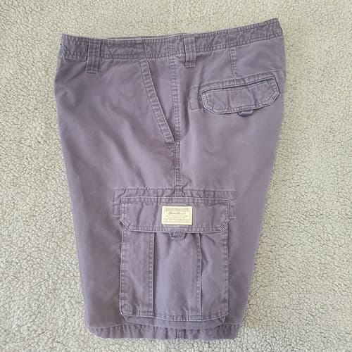 Eddie Bauer Mens Cargo Shorts Blue 35 Cotton Demin 6 Pockets Hiking Outdoor - Thumbnail 6