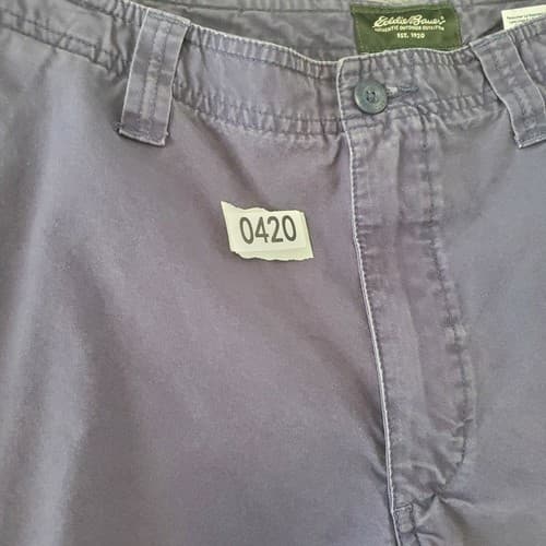 Eddie Bauer Mens Cargo Shorts Blue 35 Cotton Demin 6 Pockets Hiking Outdoor - Thumbnail 10