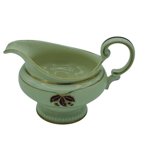 Castleton China Jubelee Sugar Bowl Creamer Set Ivory Burgandy Gold Trim USA - Thumbnail 2