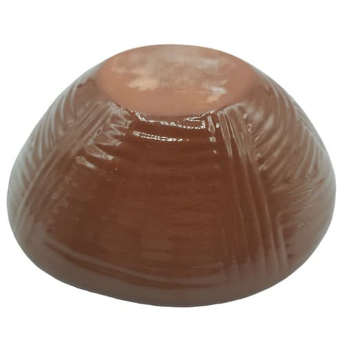 Terracotta Rooster Bowl Blue White Small 5in Two Tone MCM Handmade Handpainted - Thumbnail 2