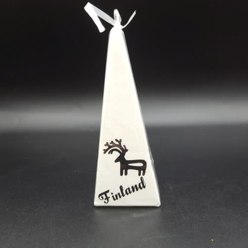 Finland Reindeer Handmade White Pyramid Candle 5.5" 20 Hrs Burn Christmas - Thumbnail 4