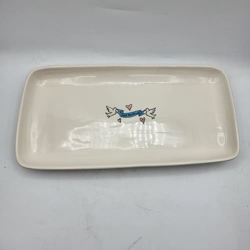 Just Married Ceramic Large Trink Tray Artisan Collection Love Birds Wedding Gift - Thumbnail 6