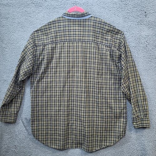 Brooks Brothers Mens Shirt Tan Green Check XXL Cotton Casual BB Classics - Thumbnail 2