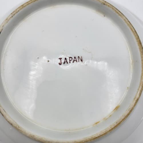 Vintage Japanese Peach Lusterware Bowl 9" Hand Painted Pink Gray Flowers Serving - Thumbnail 8
