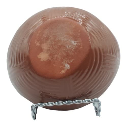Terracotta Rooster Bowl Blue White Small 5in Two Tone MCM Handmade Handpainted - Thumbnail 11