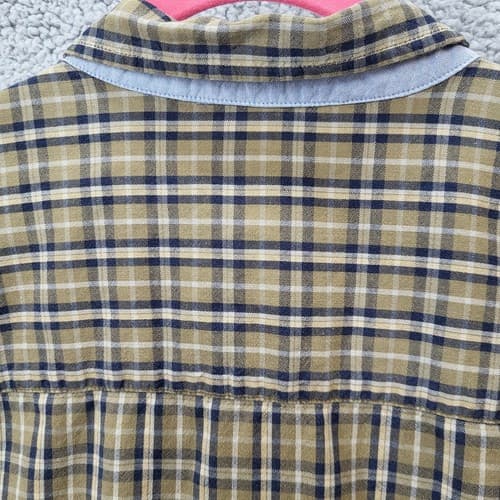 Brooks Brothers Mens Shirt Tan Green Check XXL Cotton Casual BB Classics - Thumbnail 3