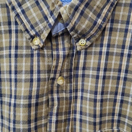 Brooks Brothers Mens Shirt Tan Green Check XXL Cotton Casual BB Classics - Thumbnail 4