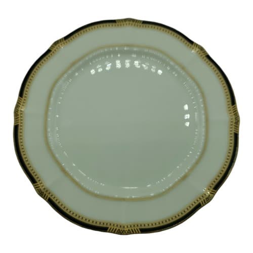 Noritake Ivory China Salad Plate 7" Pattern 7354 Gilded Age Gold Black Border - Thumbnail 6