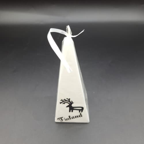 Finland Reindeer Handmade White Pyramid Candle 5.5" 20 Hrs Burn Christmas - Thumbnail 5