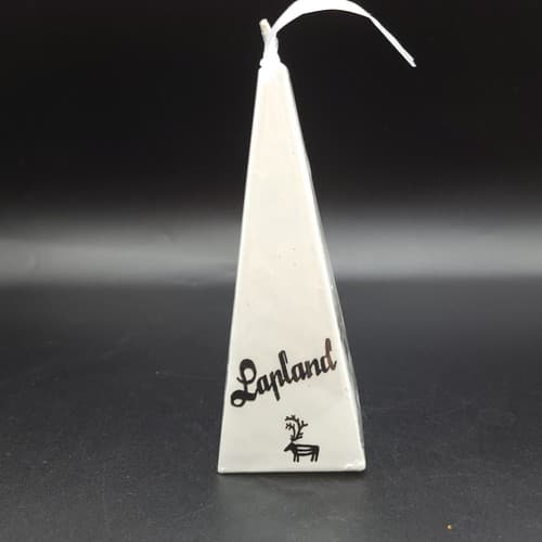 Finland Reindeer Handmade White Pyramid Candle 5.5" 20 Hrs Burn Christmas - Thumbnail 3