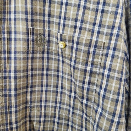 Brooks Brothers Mens Shirt Tan Green Check XXL Cotton Casual BB Classics - Thumbnail 5