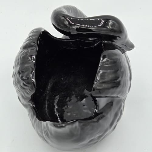 San Miguel Black Swan Planter Pot Vase Towel Holder Romantic High Gloss MCM VTG - Thumbnail 6