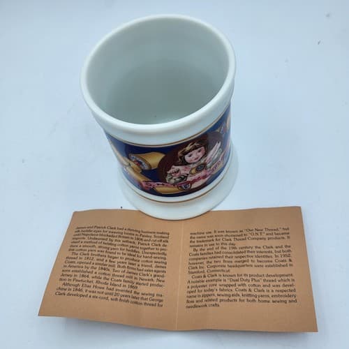Clarks Thread Mug Advertising Porcelain The Corner Store Japan VTG 1982 - Thumbnail 8