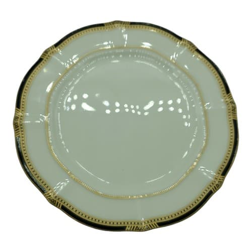 Noritake Ivory China Salad Plate 7" Pattern 7354 Gilded Age Gold Black Border - Thumbnail 3
